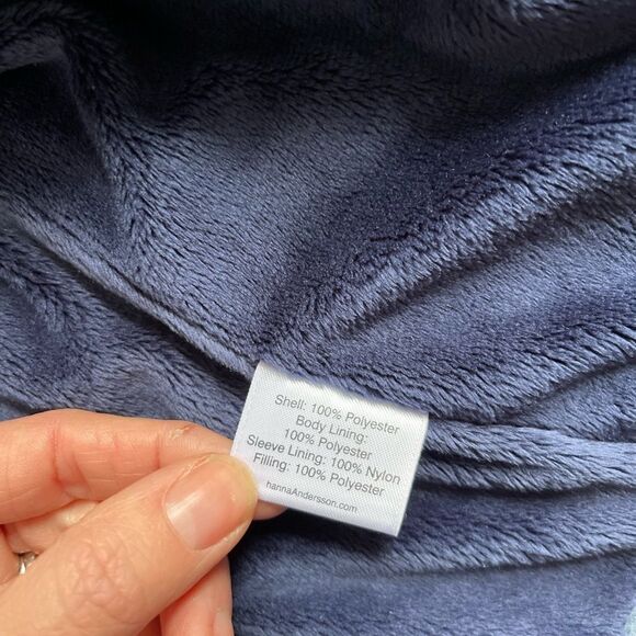 Hanna Andersson blue all wrapped up puffer style jacket size 130 size 8 - Picture 5 of 6